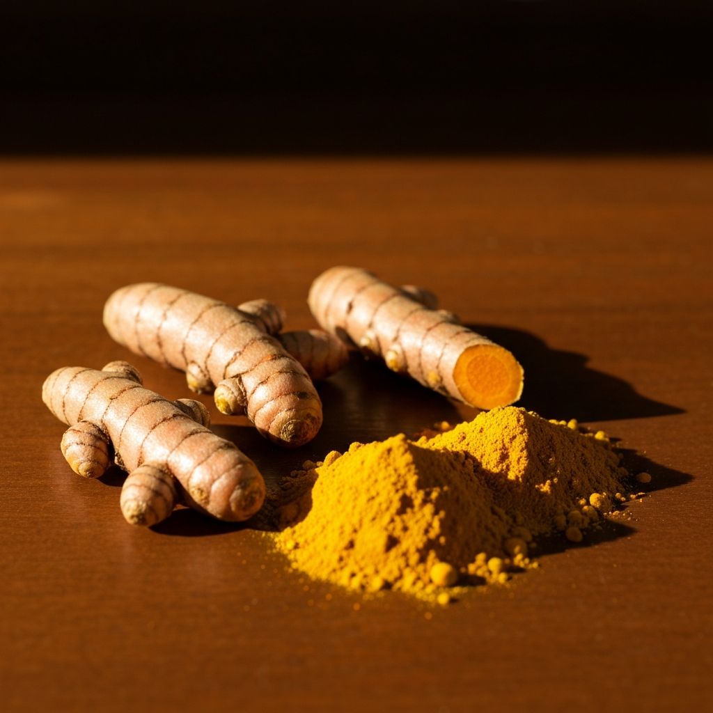 Fresh turmeric root and powder from Indonesian sources